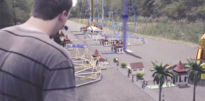 自分好みの遊園地を作れるローラーコースタータイクーンが現実の世界になったら？！動画「Roller Coaster Tycoon in Real Life」