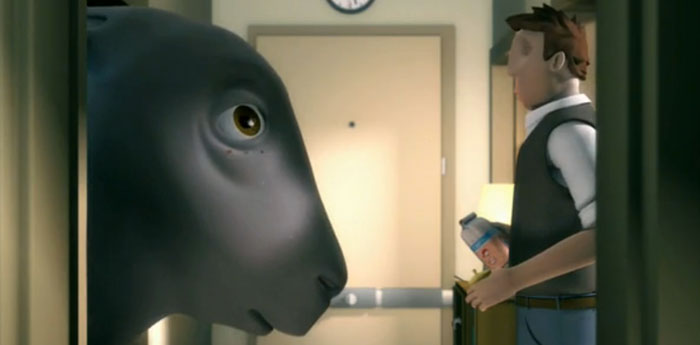 大きいウサギを一人アパートで飼うのは大変。3DCGアニメーション「Red Rabbit」