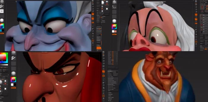 Zbrushで作るディズニーキャラクターのスピードモデリング動画