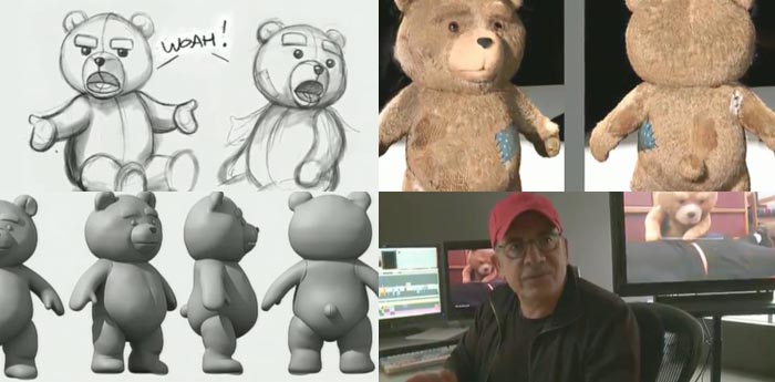 クマのぬいぐるみ映画「TED」の初期コンセプトアートなどメイキング映像。