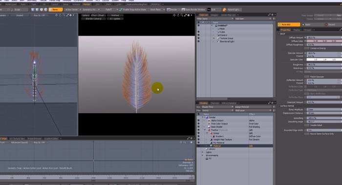 MODOのファー機能で羽を制作するチュートリアル動画！