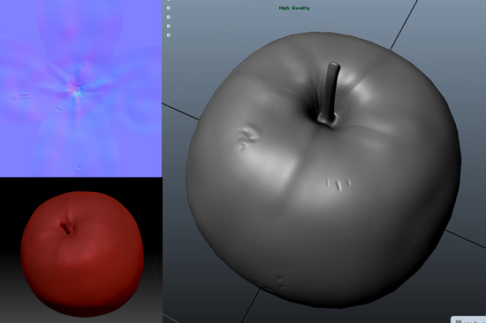 zbrushで作ったnormal mapをmayaへ適用する方法。