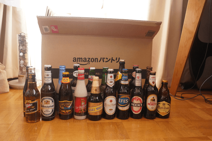 アマゾンパントリーで海外ビールを19本買ってみました。