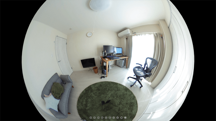 360度カメラで自分の部屋を撮影してみました。